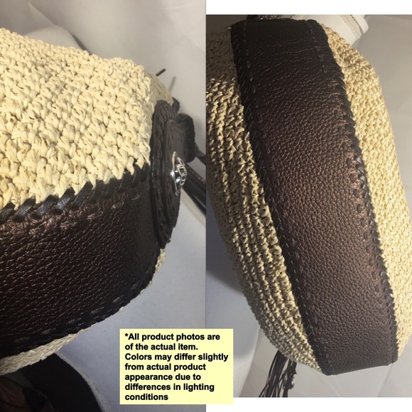 Brighton Straw & Leather shoulder/sachet hand Bag - Picture 4 of 7